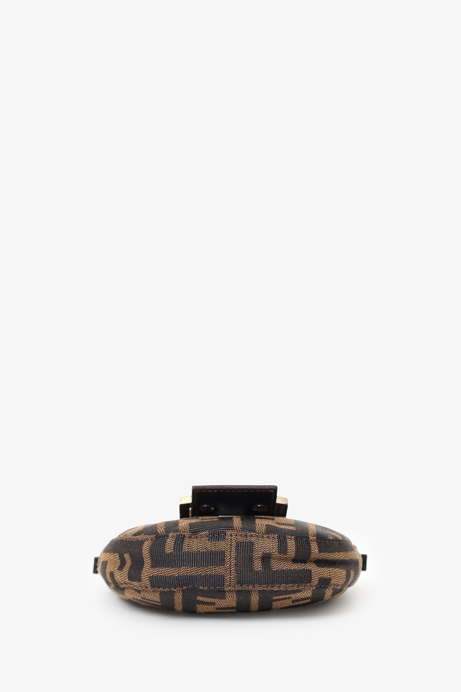 Fendi Brown Zucca Print Canvas Mini Half Moon Shoulder Bag