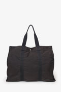 Hermès Vintage Grey Canvas Toile Herline TGM Travel Bag