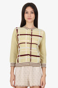 Pre-Loved Chanel™ 04P Yellow Cashmere Plaid igan Size 40