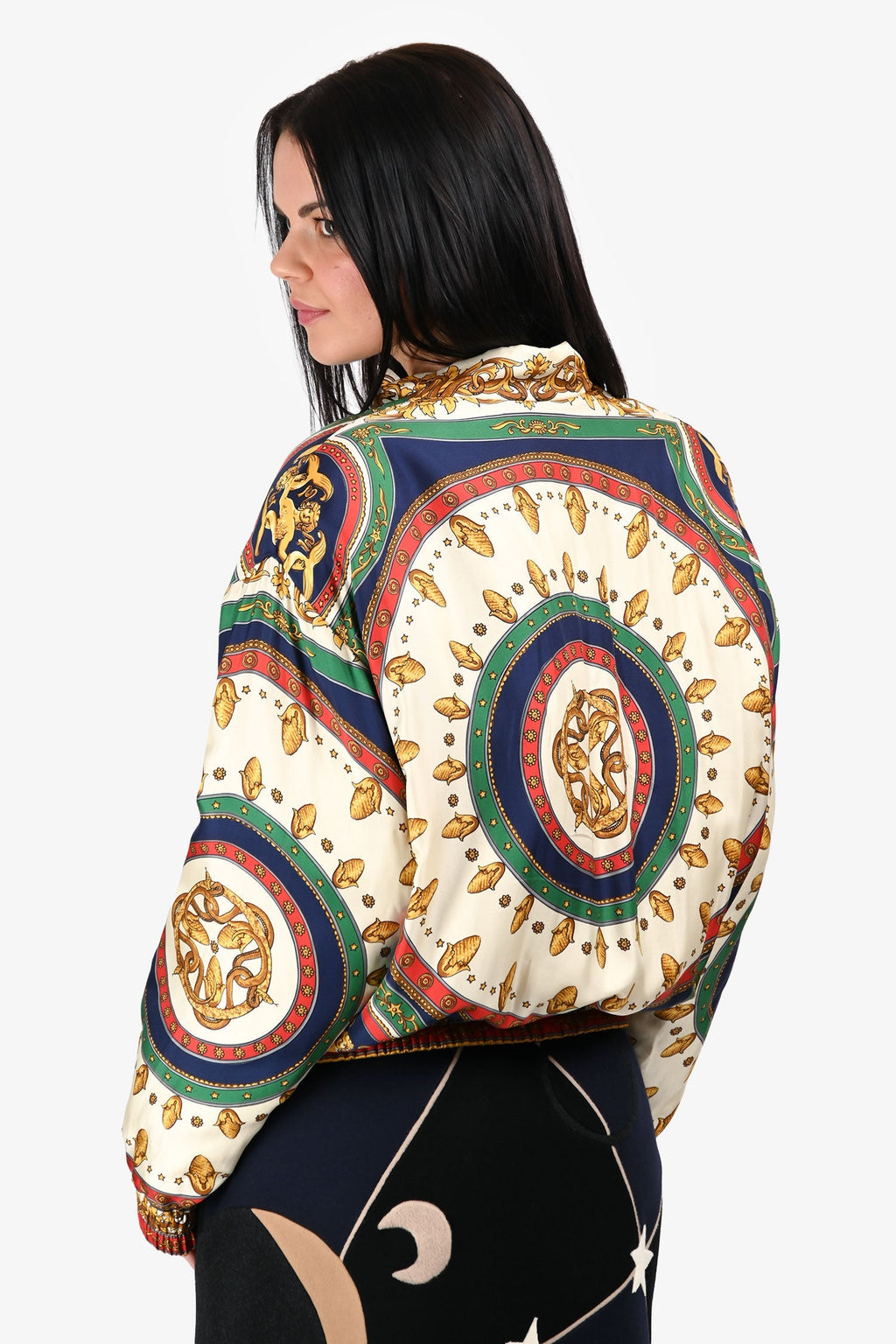 Gucci 2019 Silk Blouson Bomber Jacket Size 44 Mens
