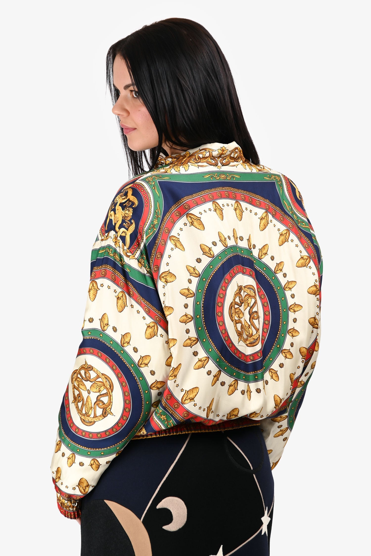 Gucci 2019 Silk Blouson Bomber Jacket Size 44 Mens