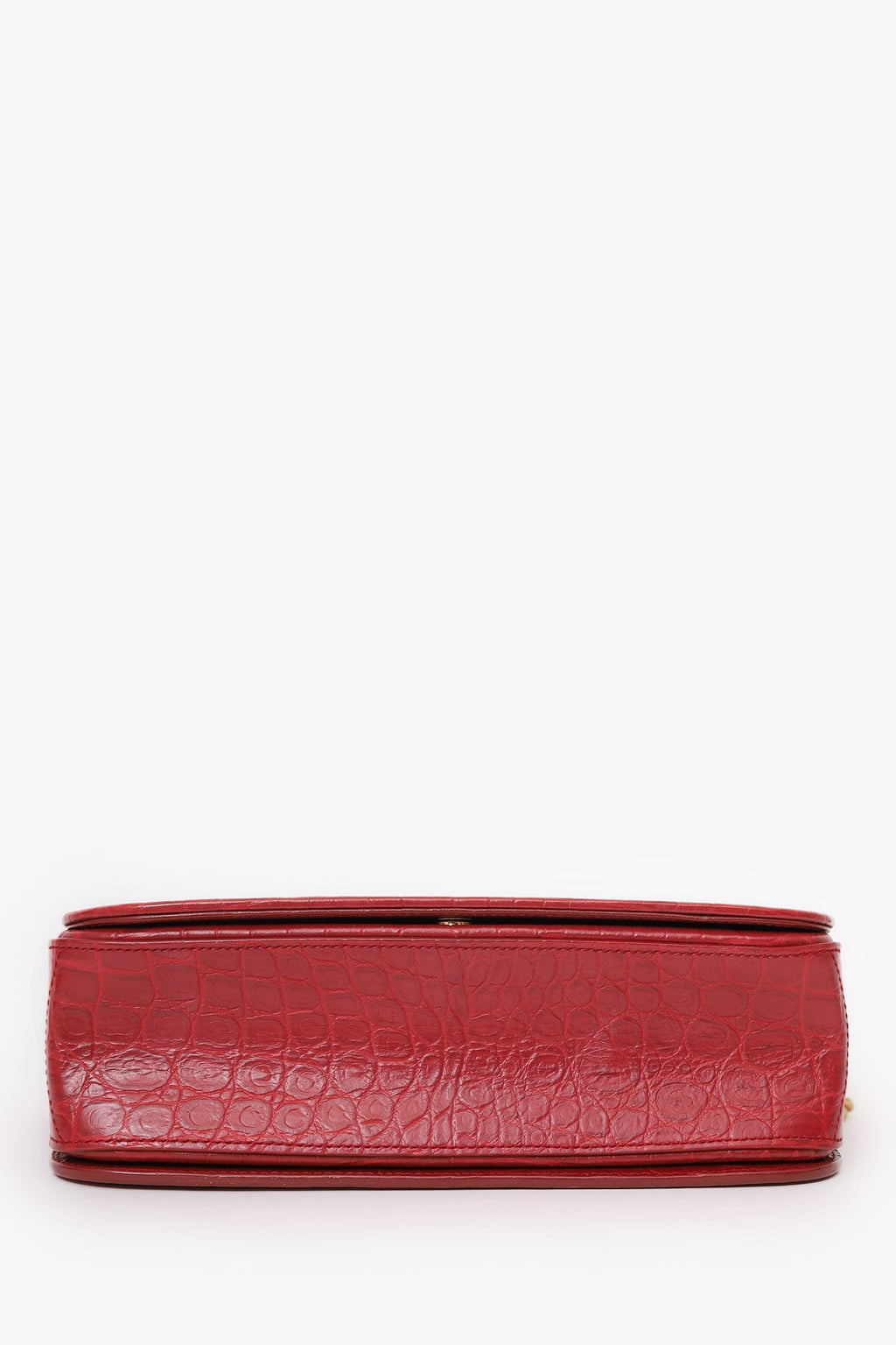 Saint Laurent Red Embossed Elise Shoulder Bag
