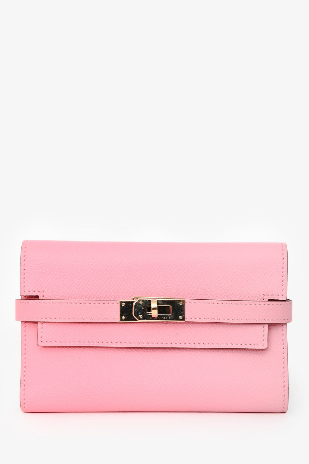 Hermès 2016 Pink Epsom Leather Kelly Depliant Medium Trifold Wallet