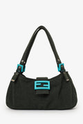 Fendi Green/Blue Jersey Double Strap Mama Baguette Bag