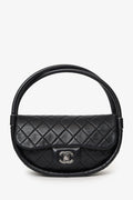Pre-Loved Chanel™ Black Lambskin Hula Hoop 20 Handbag