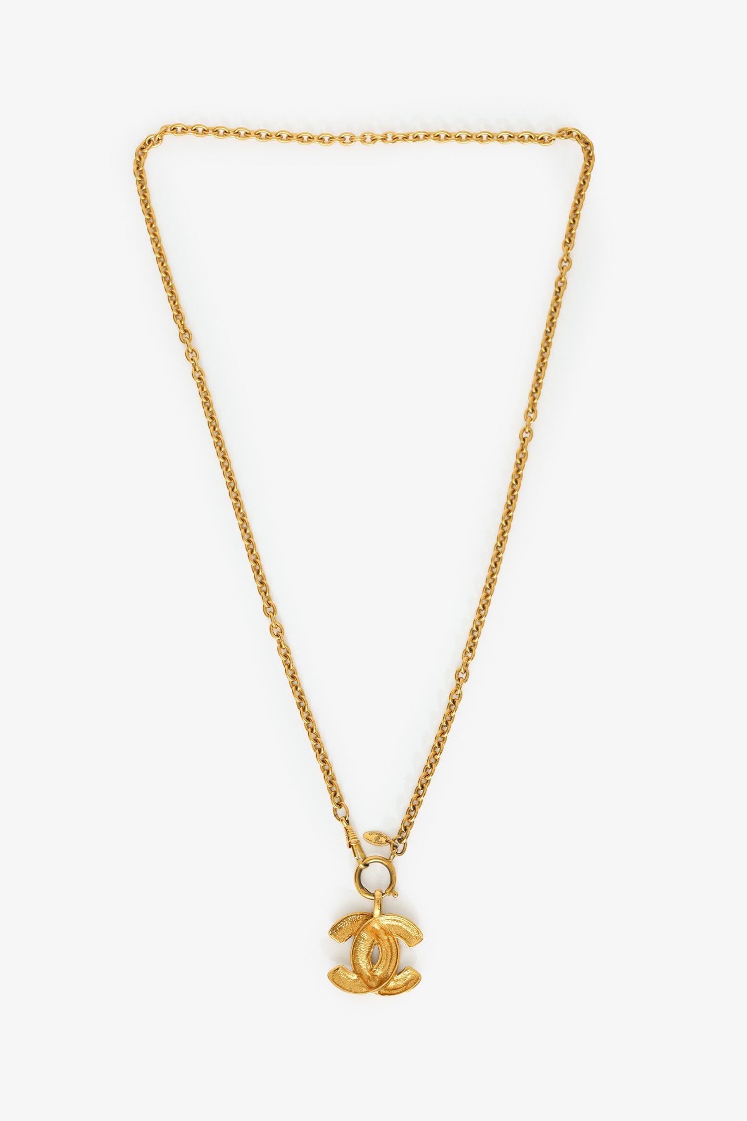 Pre-Loved Chanel™ Vintage Gold-tone CC Pendant Necklace