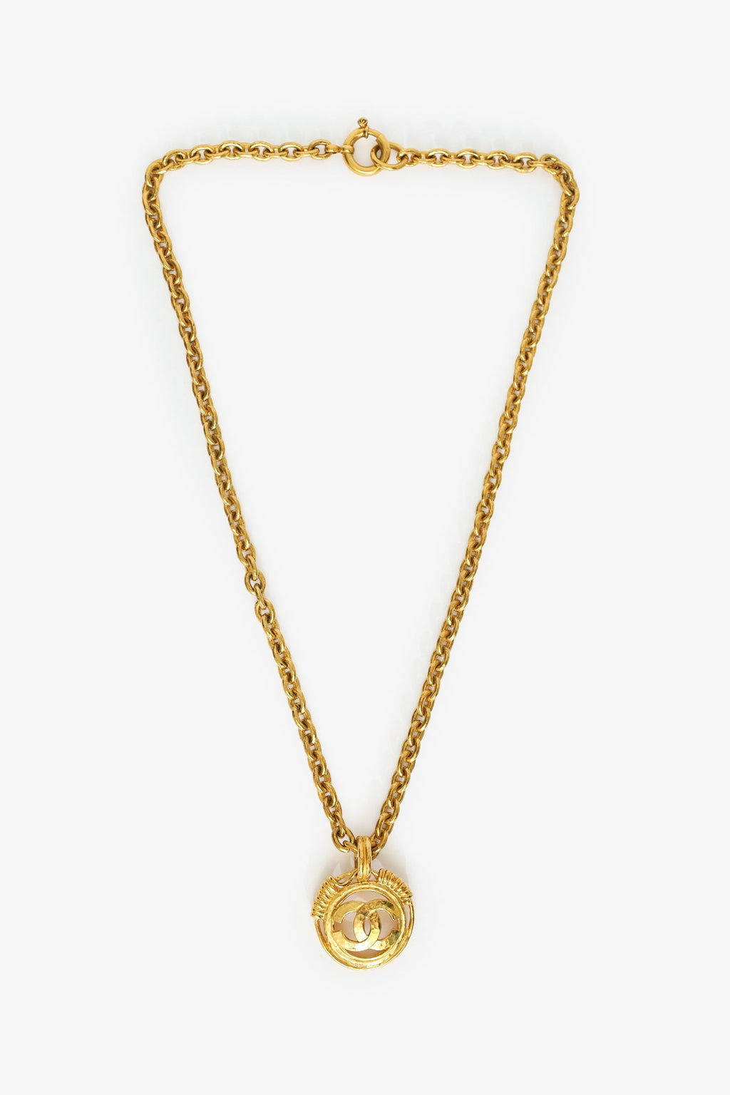 Pre-Loved Chanel™ Gold-tone 1994 Medallion CC Pendant Necklace