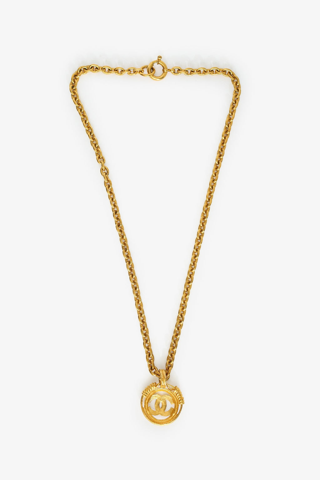 Pre-Loved Chanel™ Gold-tone 1994 Medallion CC Pendant Necklace