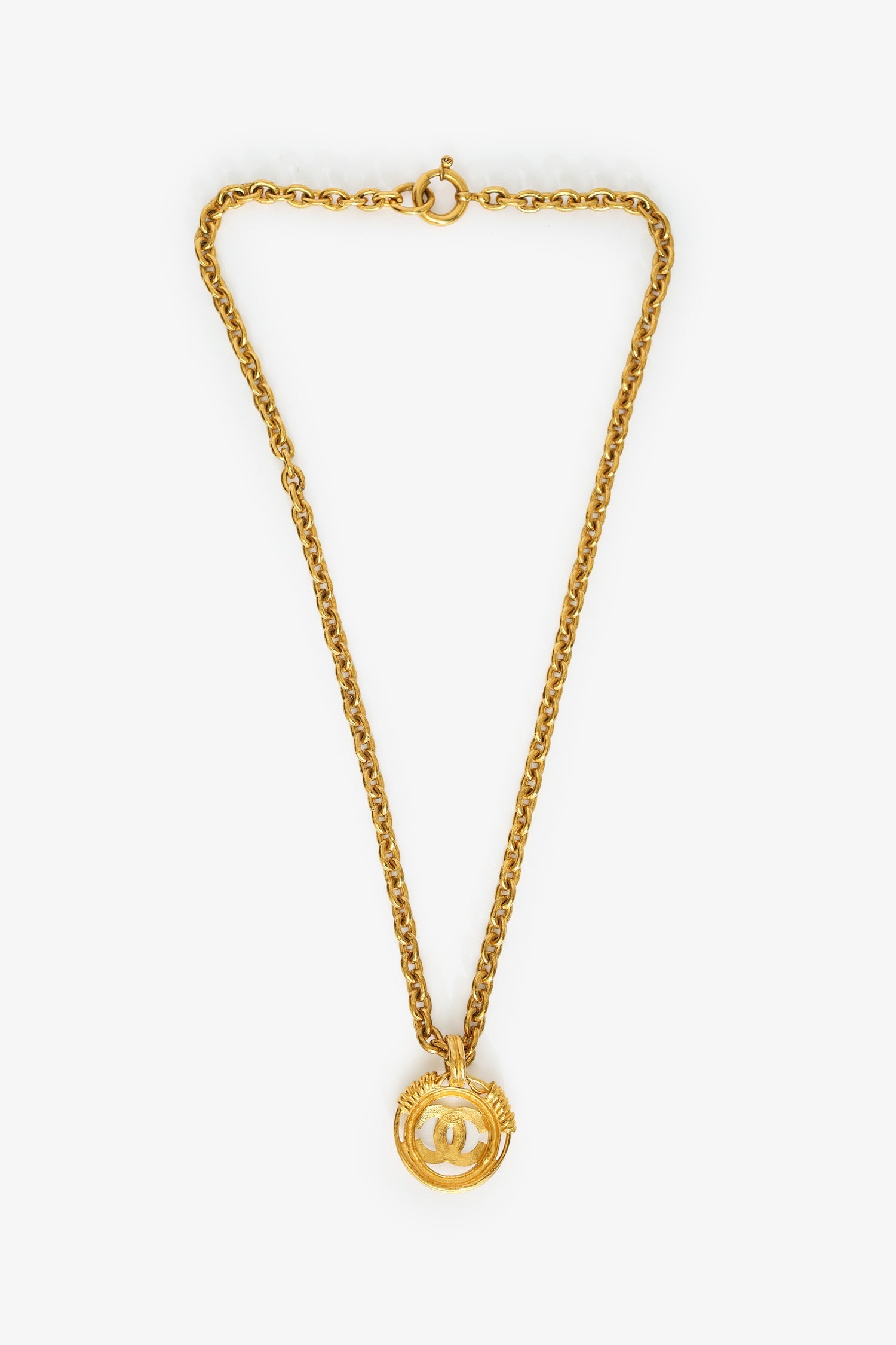 Pre-Loved Chanel™ Gold-tone 1994 Medallion CC Pendant Necklace