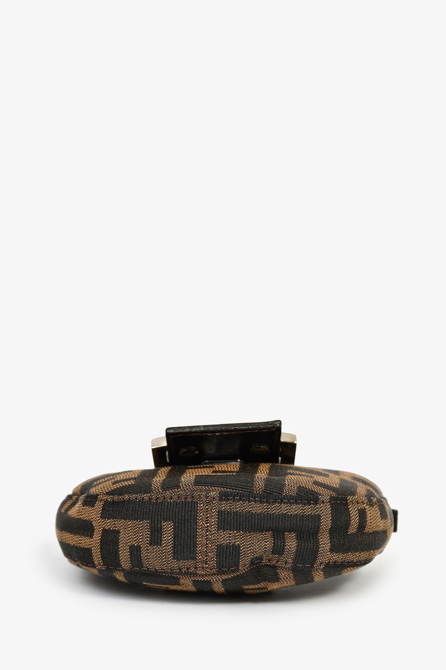 Fendi Brown Zucca Print Canvas Mini Half Moon Shoulder Bag