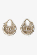 Pre-Loved Chanel™ Pearl Crystal CC Round Hoop Earrings