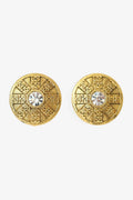 Pre-Loved Chanel™ Vintage Gold-tone CC Crystal Round Clip-on Earrings