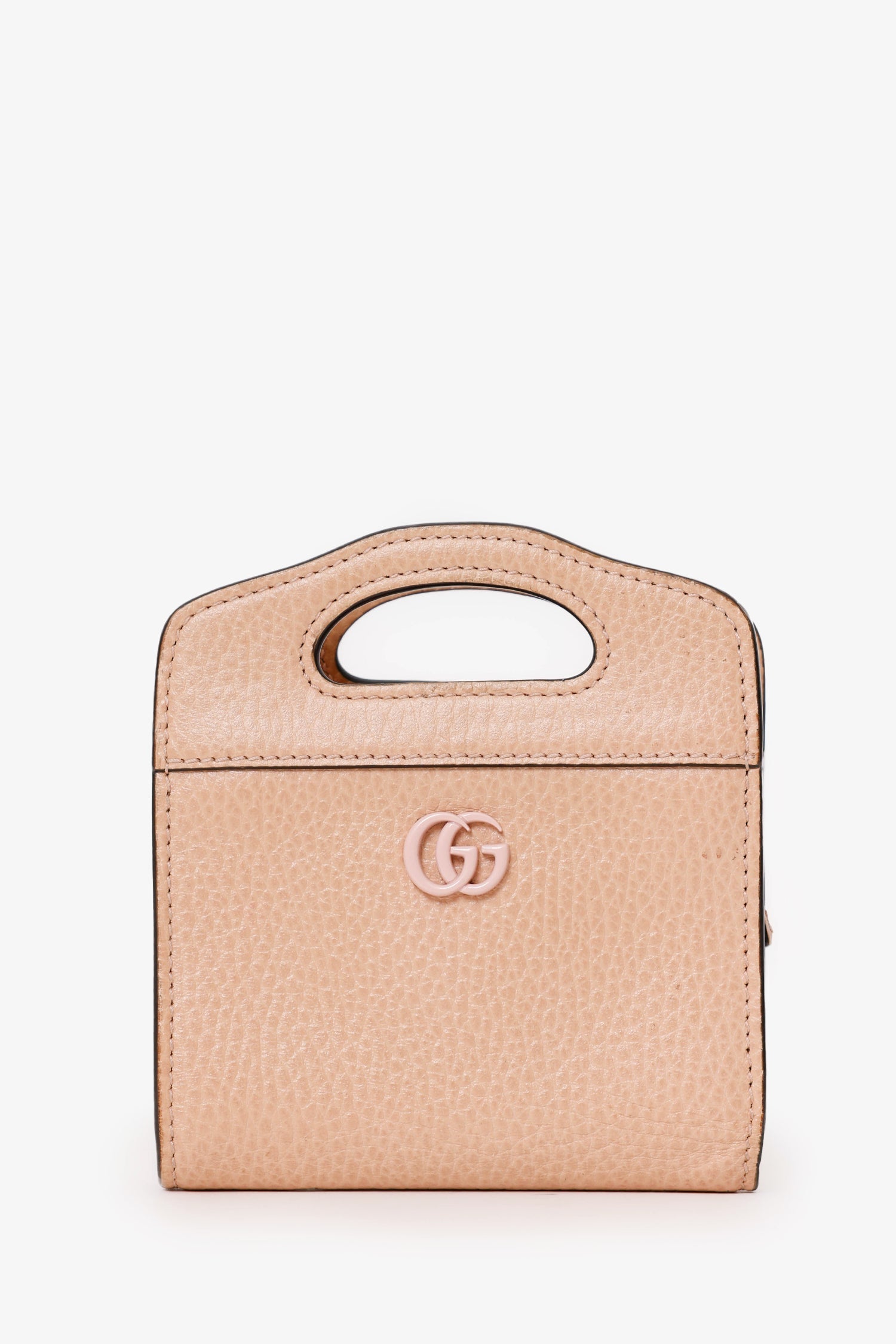 Gucci Beige Leather GG Marmont Mini  Holder With Chain