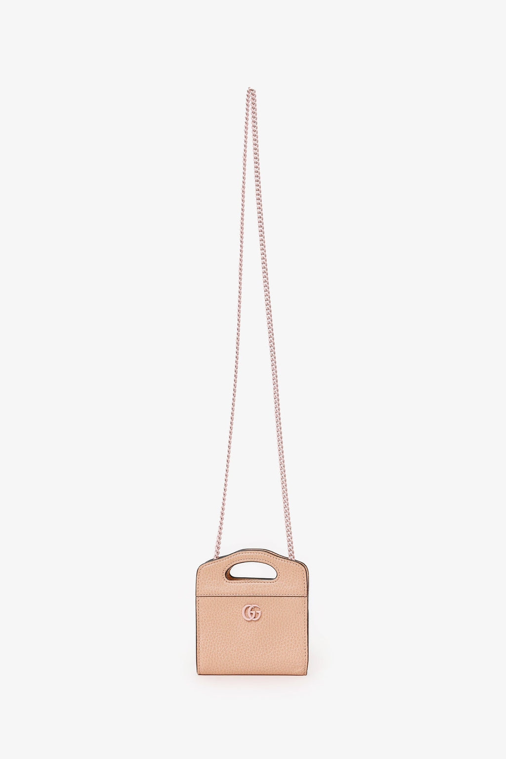 Gucci Beige Leather GG Marmont Mini  Holder With Chain