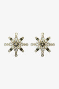 Pre-Loved Chanel™ Gold-tone Black Bead Pearl Crystal CC Star Earrings