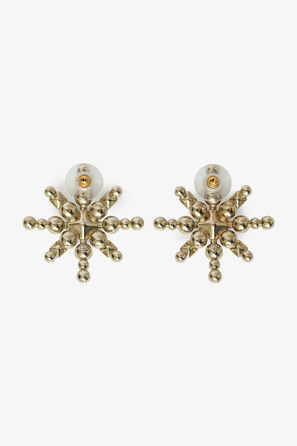 Pre-Loved Chanel™ Gold-tone Black Bead Pearl Crystal CC Star Earrings
