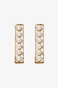 Pre-Loved Chanel™ Gold Tone Pearl Stud Bar Earrings