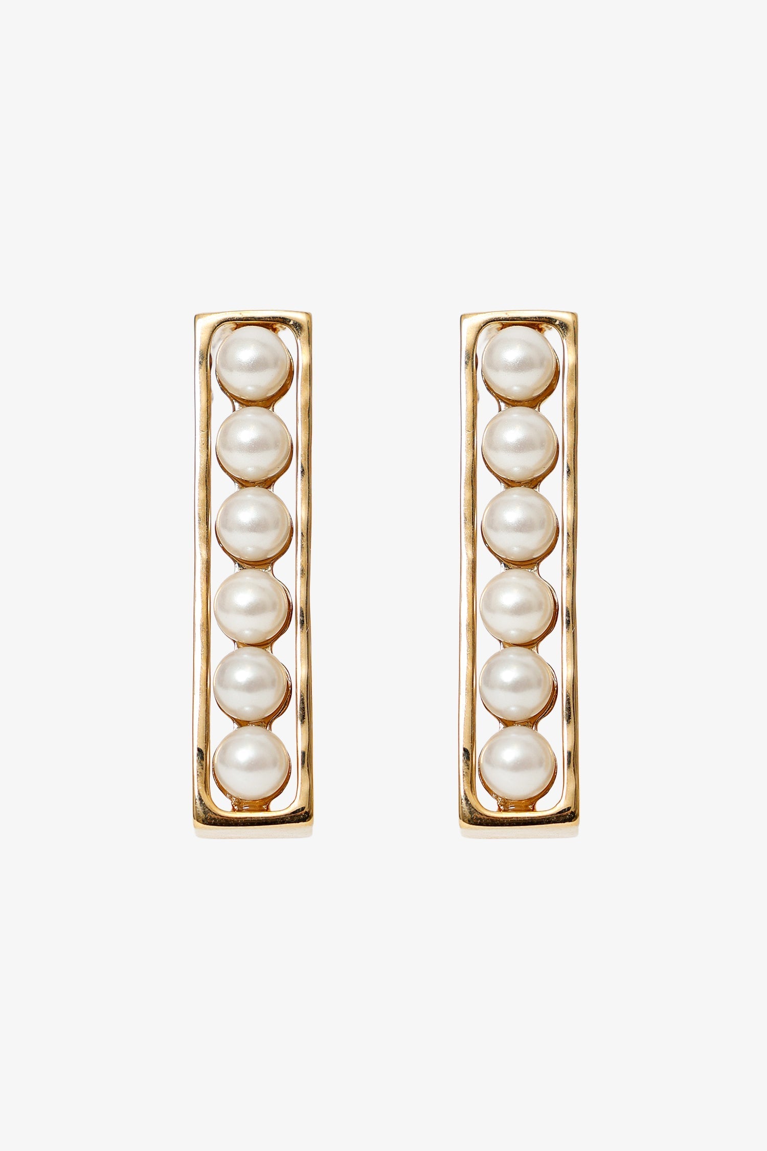 Pre-Loved Chanel™ Gold Tone Pearl Stud Bar Earrings
