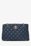 Pre-Loved Chanel™ 2014 Blue Leather Paris-Dallas Chic Stitch Bag