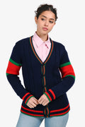 Gucci Navy/Red/Green Trim Detailed igan Size 12+