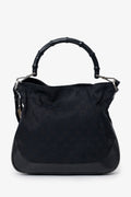 Gucci Vintage Black 'Jacquard' Monogram Bag with Shoulder Strap