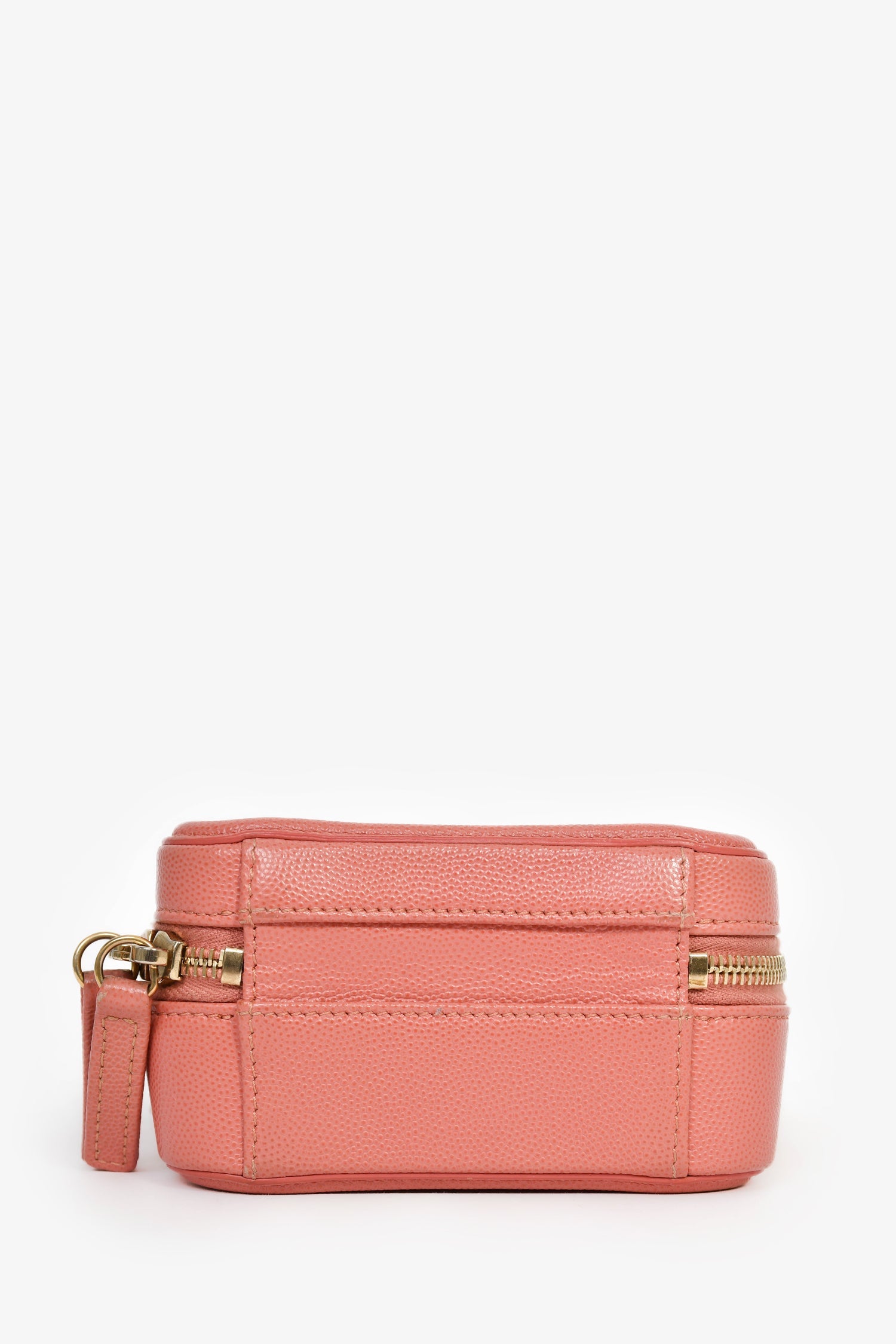 Pre-Loved Chanel™ 2019 Pink Caviar Leather Vertical Filigree Vanity Case