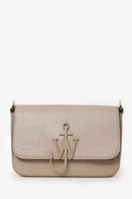 JW Anderson Taupe Leather Midi 'Anchor' Shoulder Bag