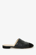 Pre-Loved Chanel™ 2018 Black Lambskin CC Logo Mules Size 36.5