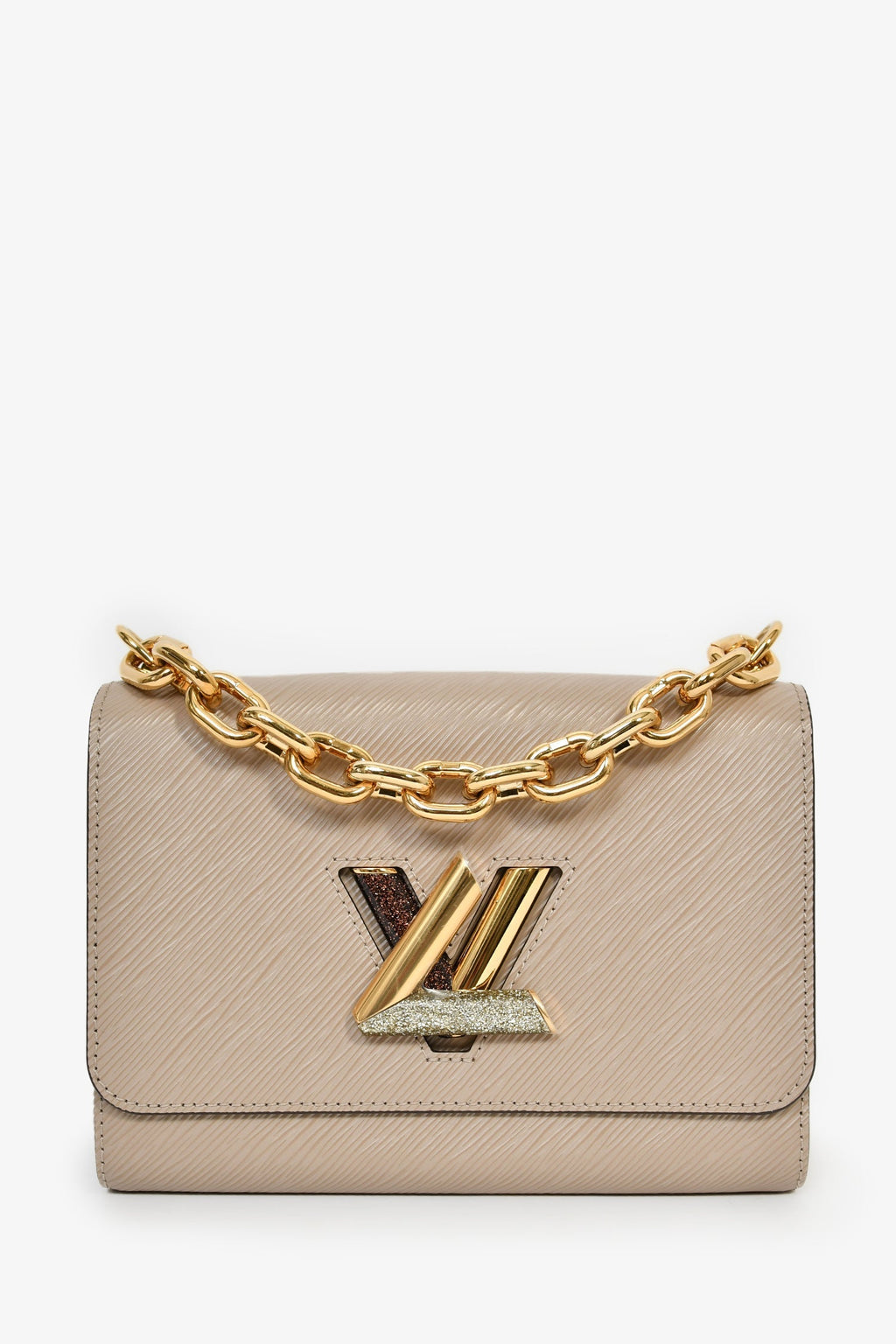 Louis Vuitton Brown/Gold Leather Twist MM Shoulder Bag