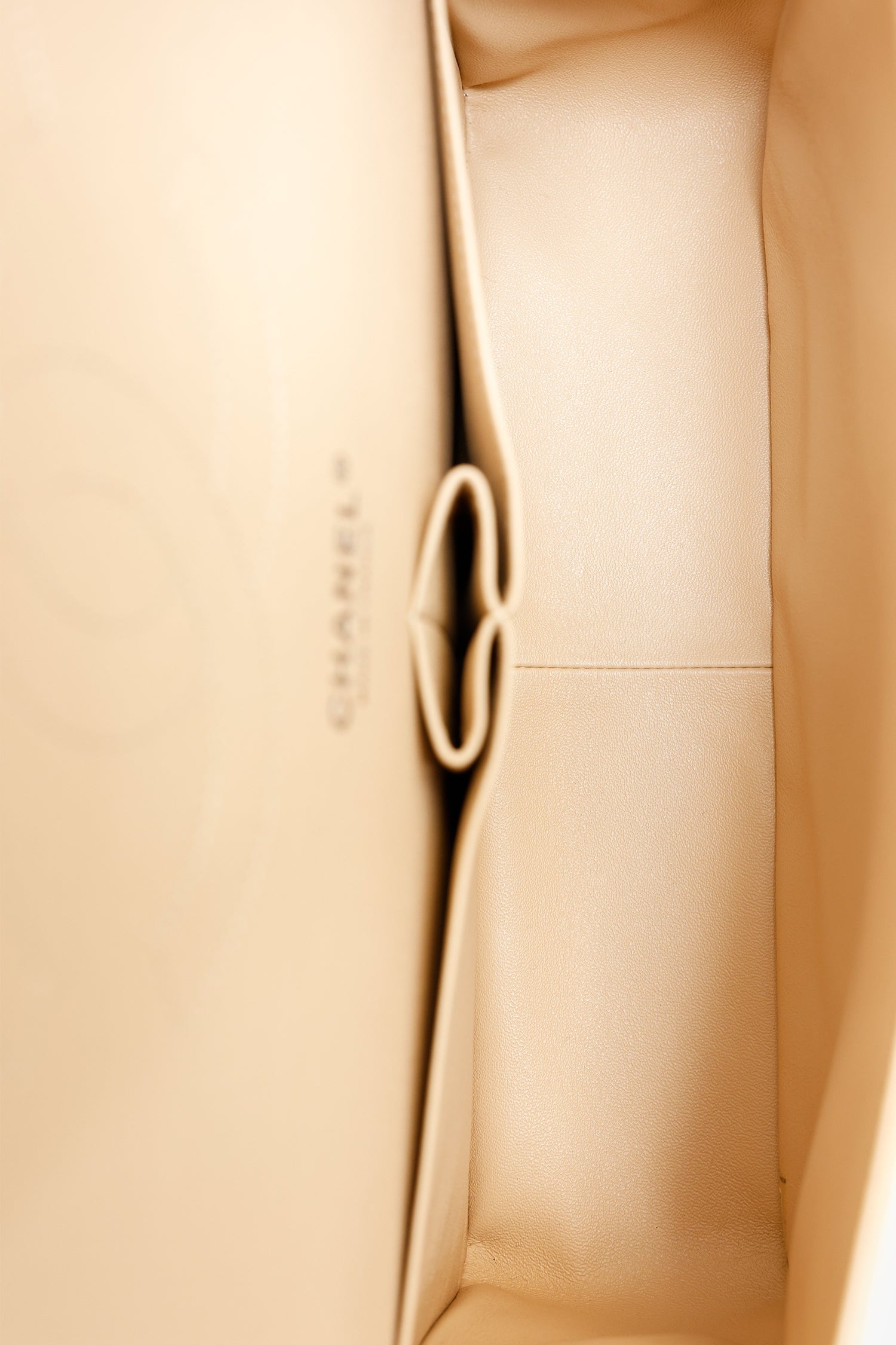 Pre-Loved Chanel™ 2016-17 Beige Caviar Leather Jumbo Double Flap Bag