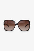 Gucci Dark Purple Havana Acetate Bamboo Effect Sunglasses