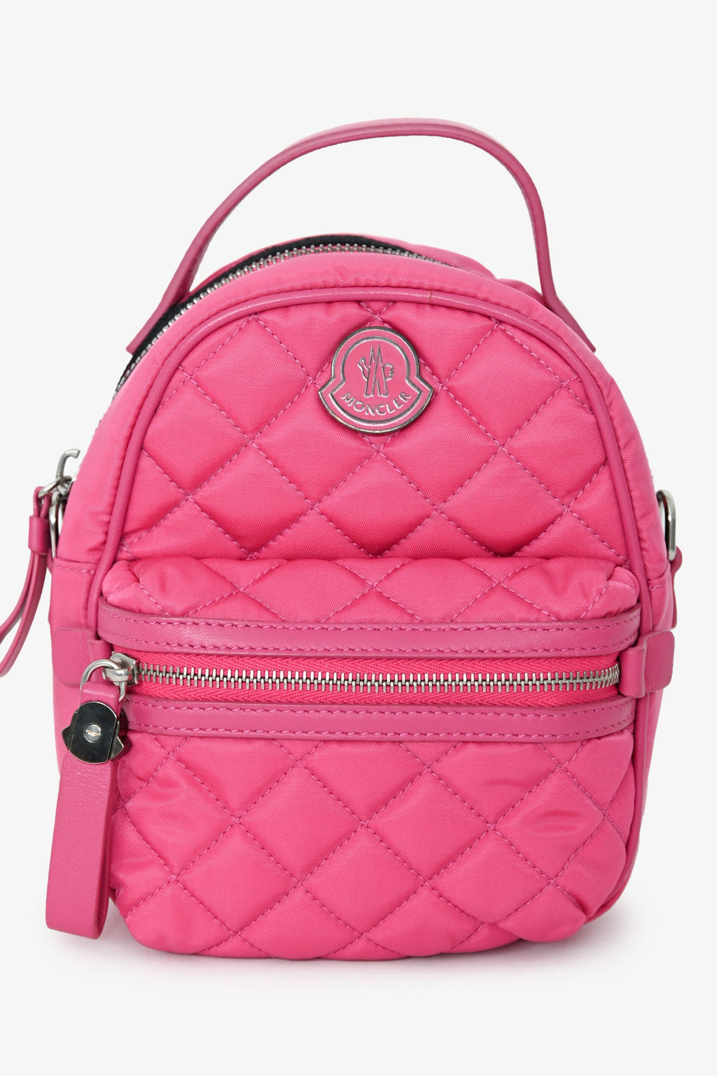 Moncler Pink Nylon Quilted Mini Crossbody Bag