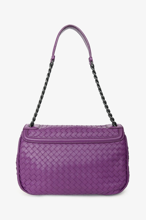 Bottega Veneta Purple Intrecciato Leather 'Rialto' Bag