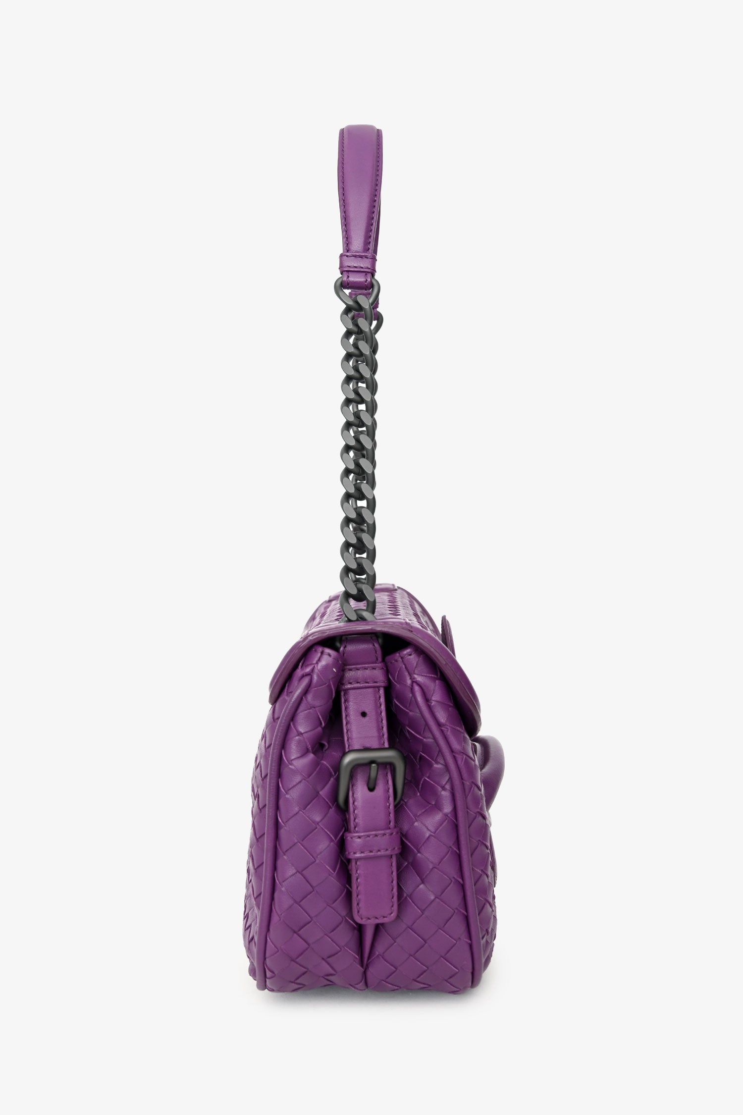 Bottega Veneta Purple Intrecciato Leather 'Rialto' Bag