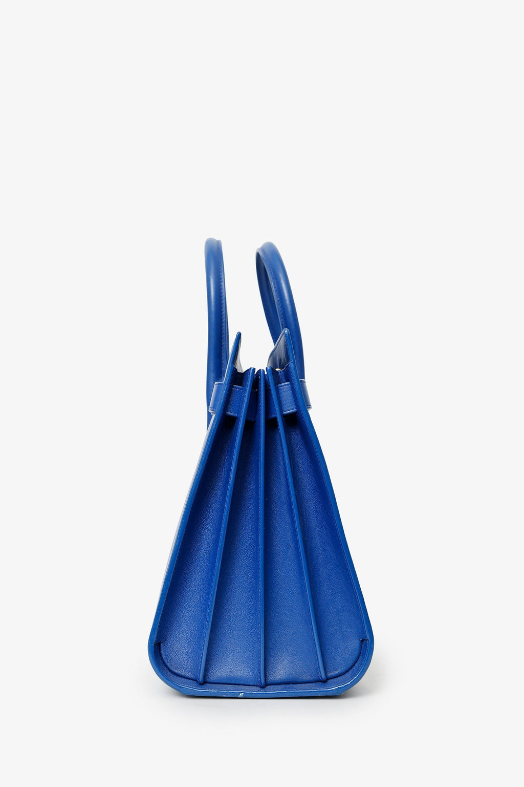 Saint Laurent Blue Leather Small Sac De Jour with Strap
