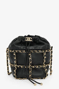 Pre-Loved Chanel™ 2019-20 Black Lambskin Drawstring Bucket Bag