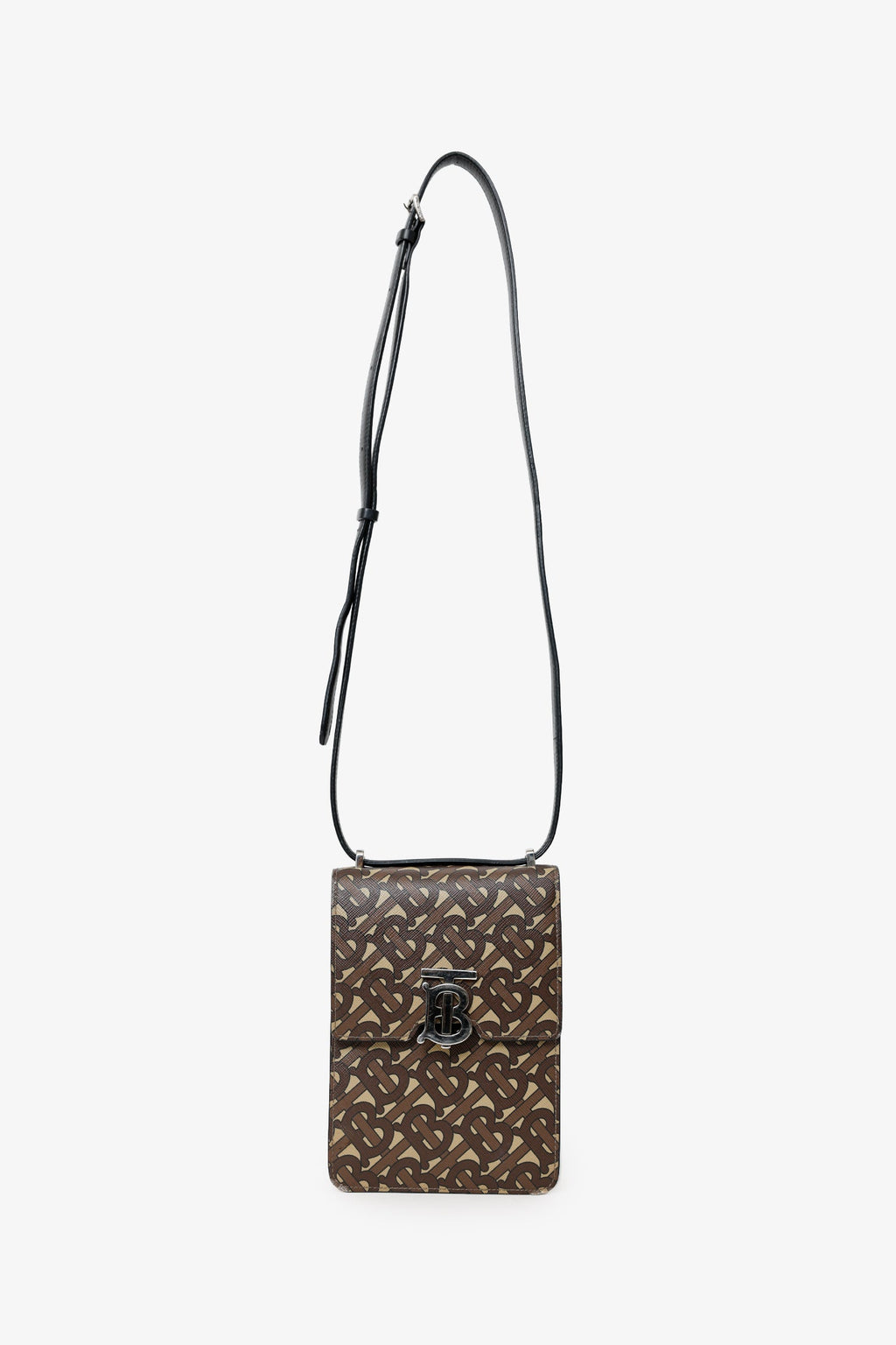 Burberry Brown TB Monogram Print E-Canvas Robin Bag