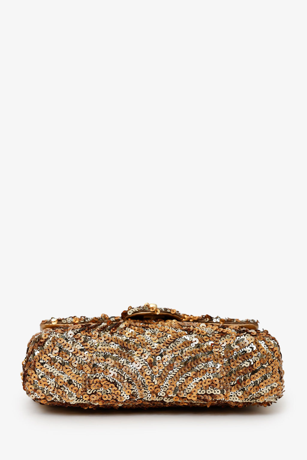 Pre-Loved Chanel™ 2019 Limited Edition Brown Sequins Mini Rectangular Single Flap