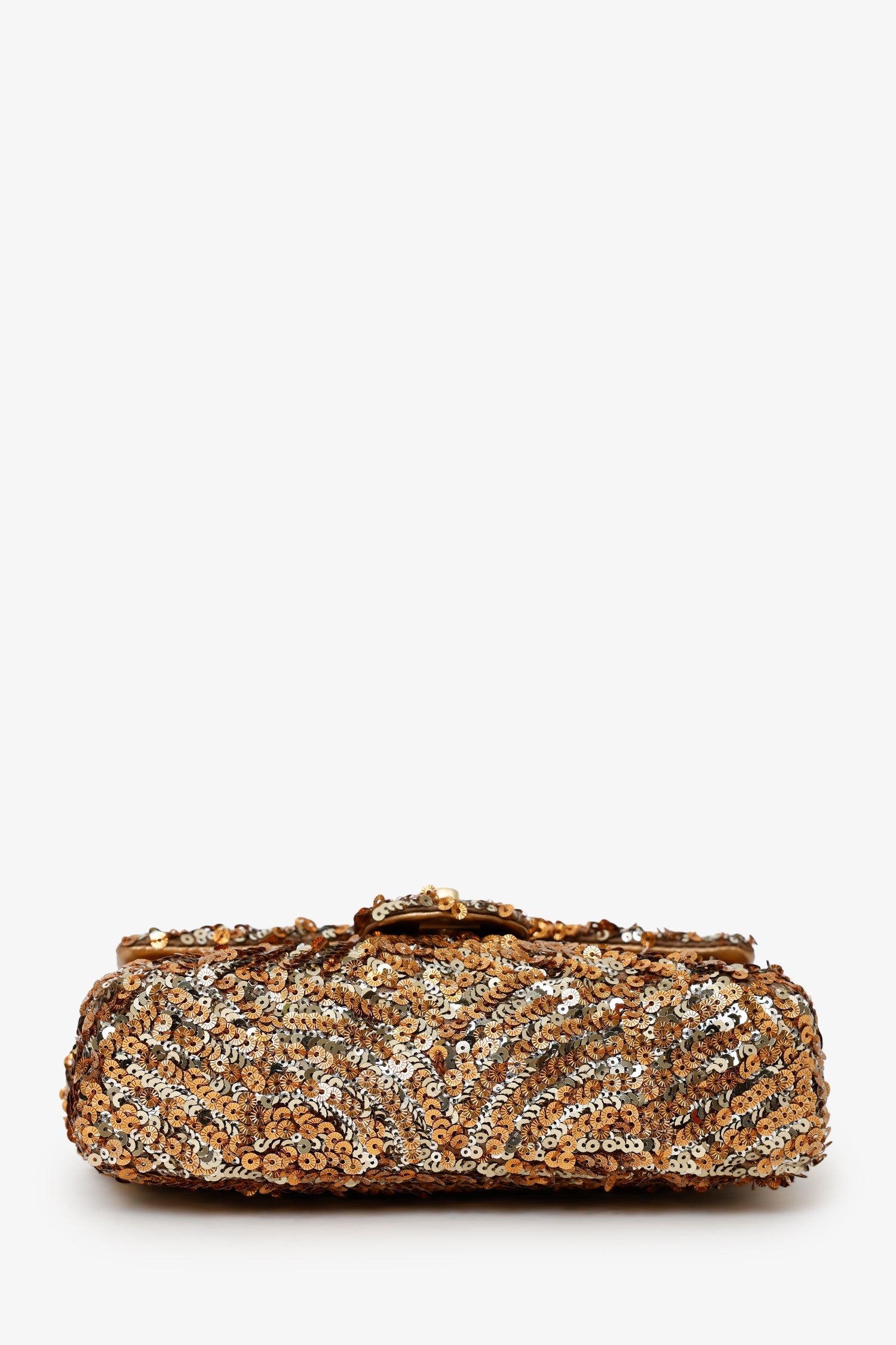 Pre-Loved Chanel™ 2019 Limited Edition Brown Sequins Mini Rectangular Single Flap