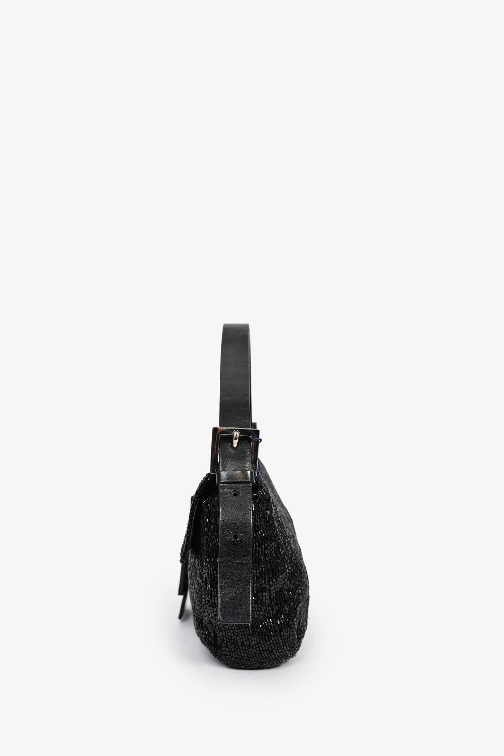 Fendi Black Beaded Baguette Shoulder Bag