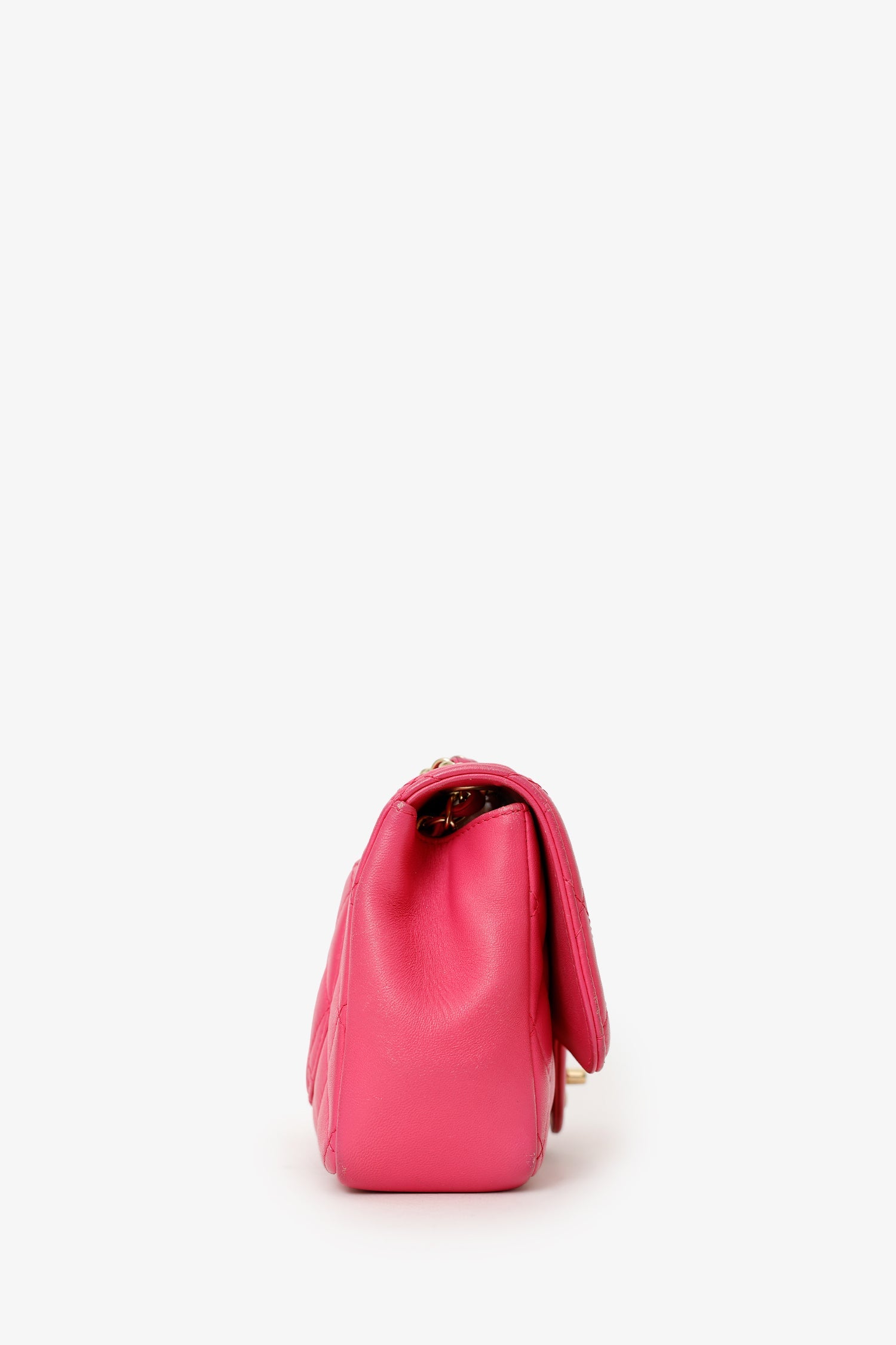 Pre-Loved Chanel™ 2015-16 Pink Lambskin Quilted Mini Mademoiselle Chic Flap
