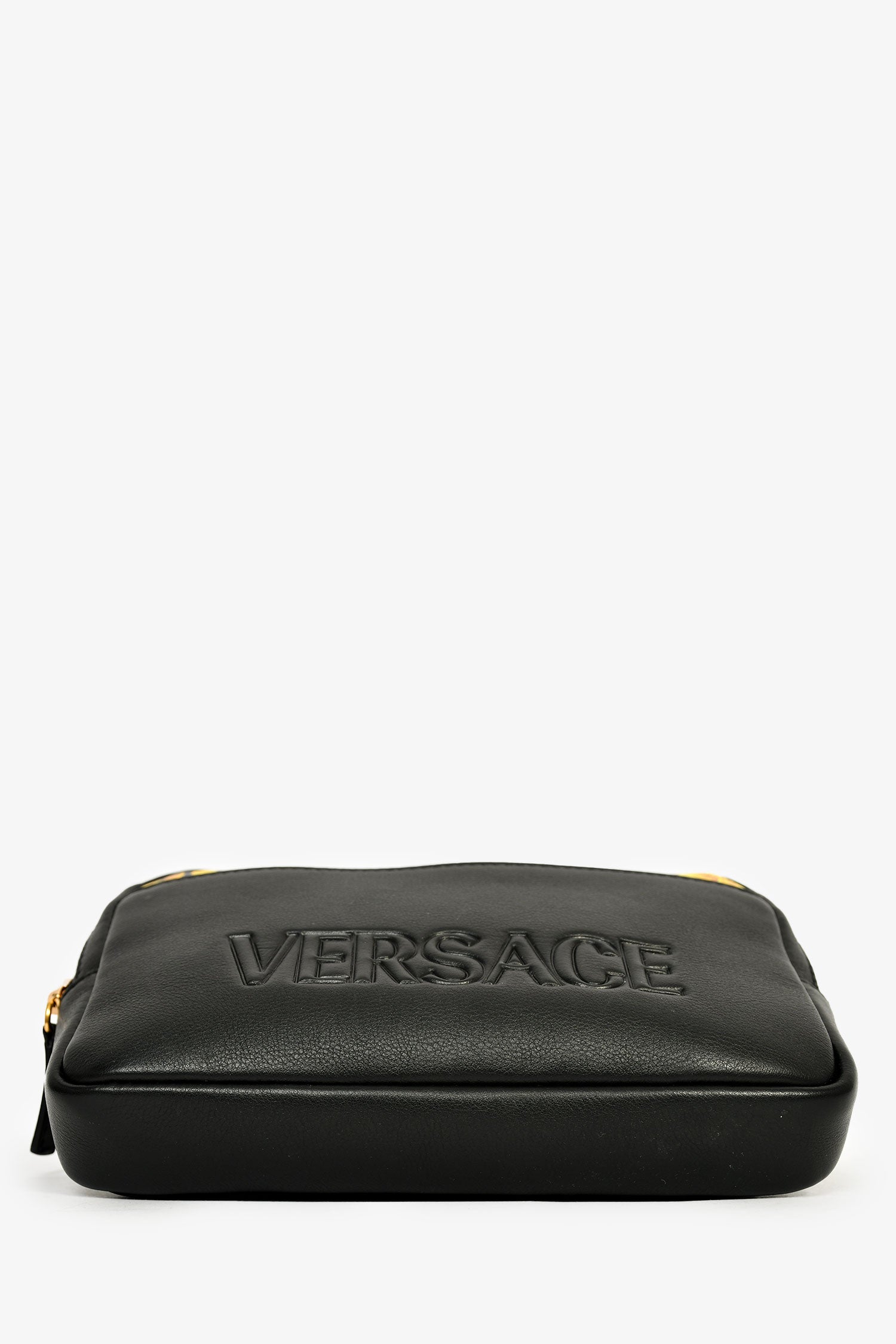 Versace Black/Yellow Leather Belt Bag