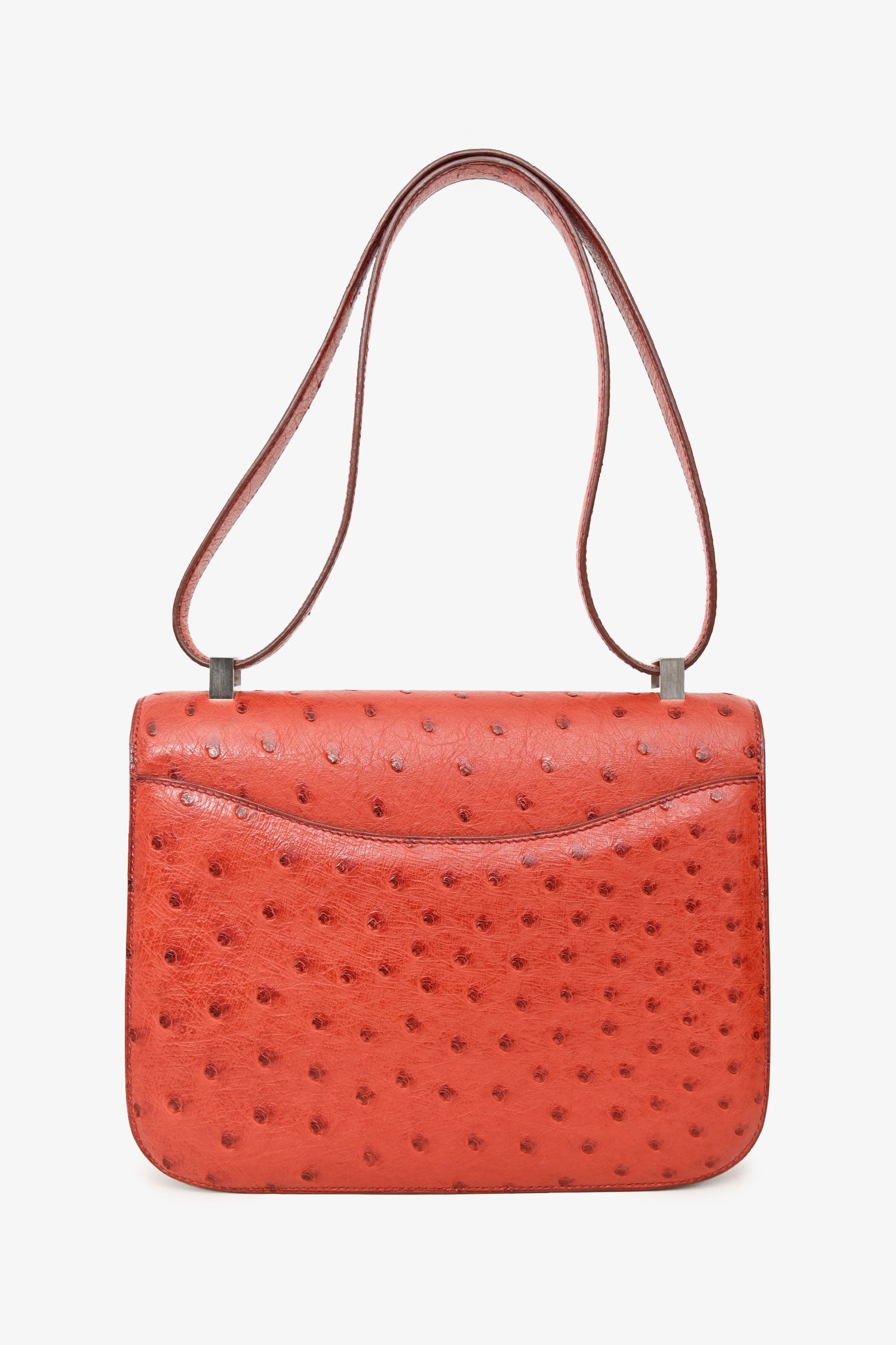 Hermès 1999 Orange Ostrich Constance 23
