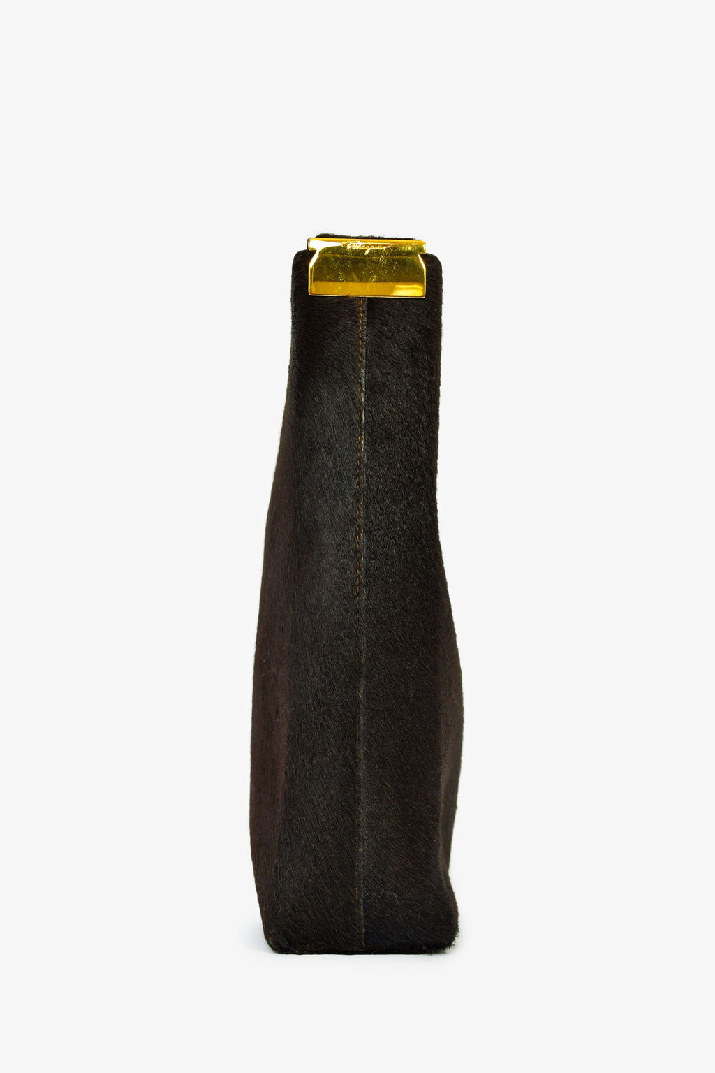 Salvatore Ferragamo Chocolate Brown Ponyhair Shoulder Bag