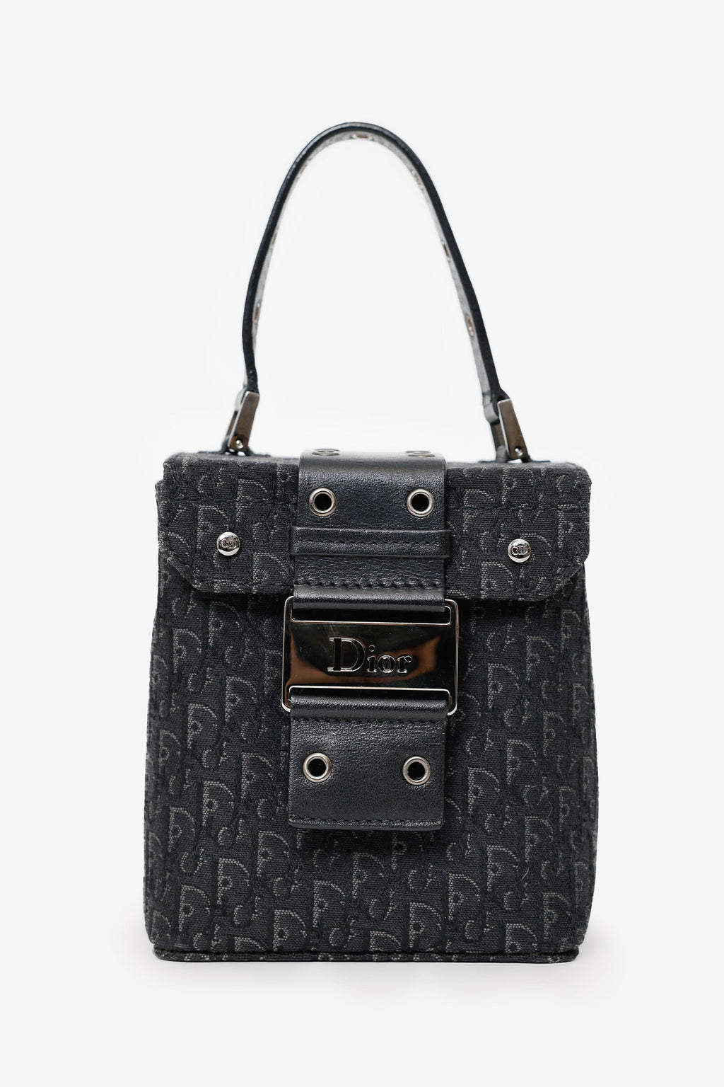Christian Dior 2002 Black Oblique Canvas Trotter Street Chic' Handbag