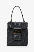 Christian Dior 2002 Black Oblique Canvas Trotter Street Chic' Handbag