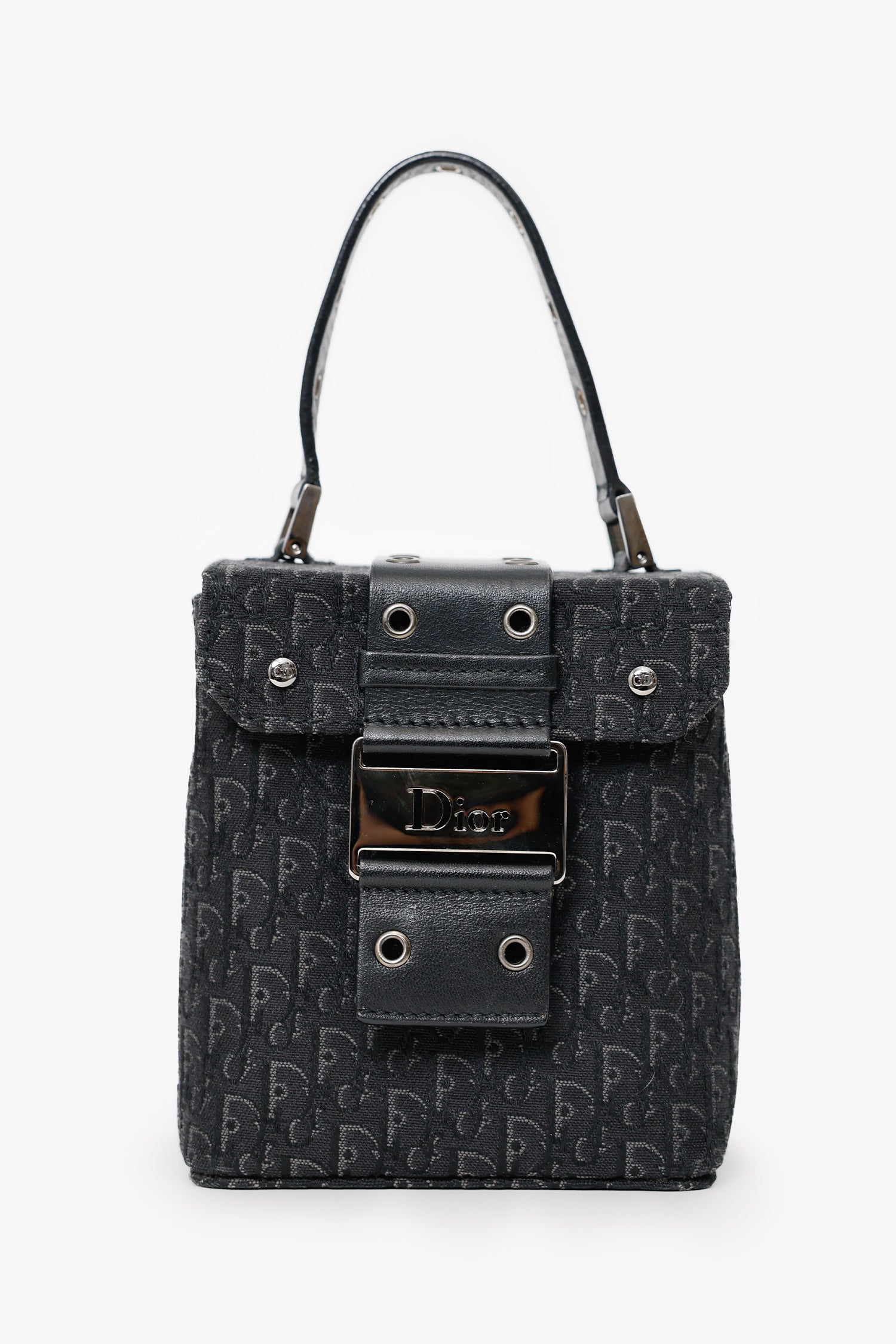 Christian Dior 2002 Black Oblique Canvas Trotter Street Chic' Handbag