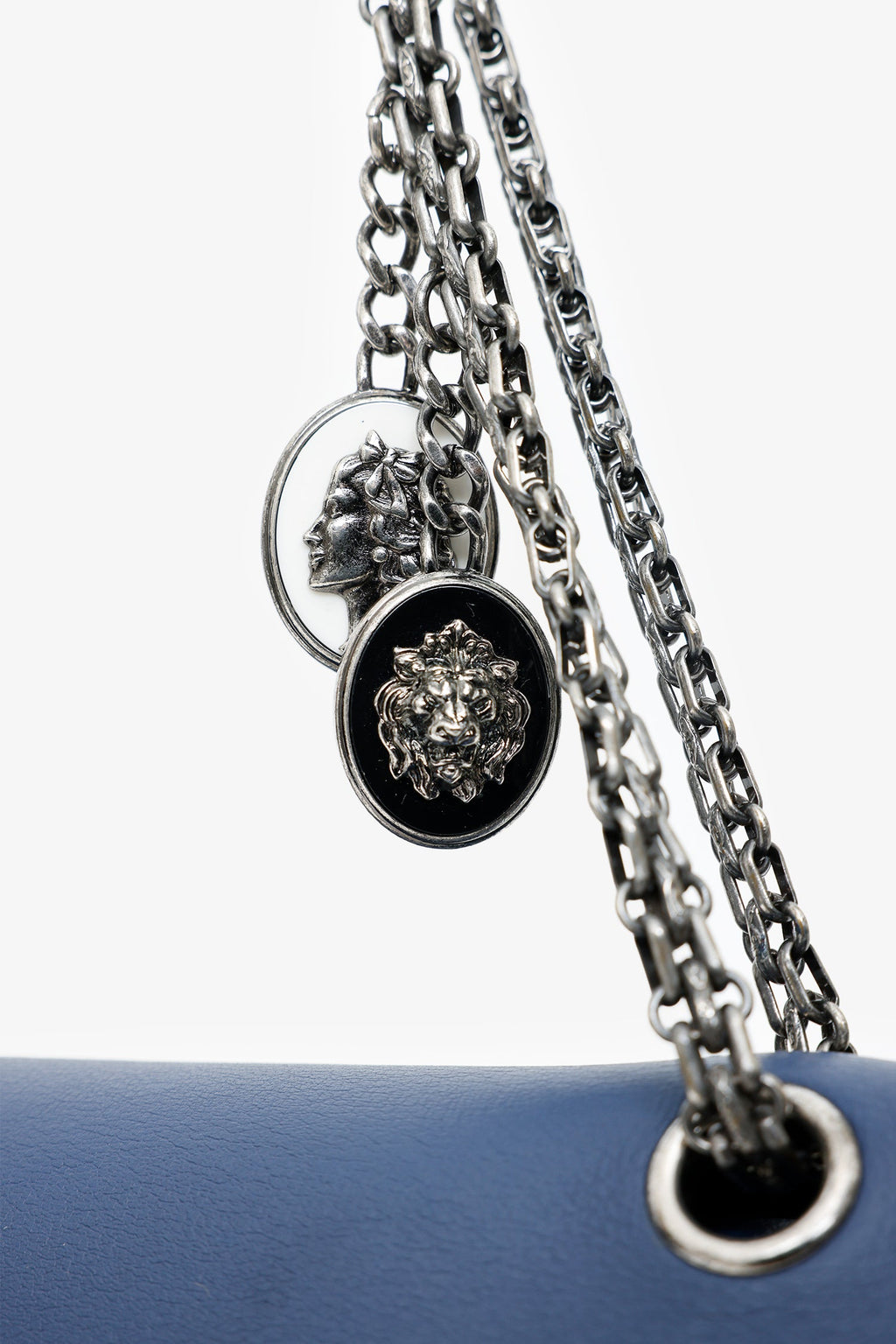 Pre-Loved Chanel™ 2017 Navy Leather Medallion Charm Reissue 2.55 Shoulder Bag