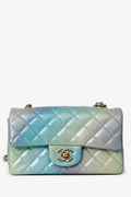 Pre-Loved Chanel™ 2024 Iridescent Ombre Lambskin Mini Rectangular Flap Bag