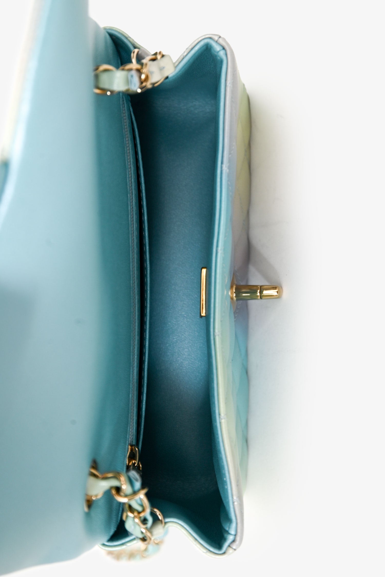 Pre-Loved Chanel™ 2024 Iridescent Ombre Lambskin Mini Rectangular Flap Bag